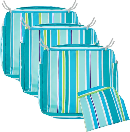Miniatura 17 de NettyPro Fundas de Cojines de Asiento de Repuesto para Sillas de Patio, Resistentes al Agua con Protección UV, Fundas Deslizantes para Cojines