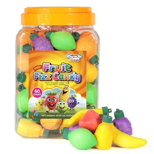 60 caramelos en polvo con forma de fruta, con tapas de agujeros para colgar para cuerdas decorativas, ideal para colgar en árboles de Navidad,