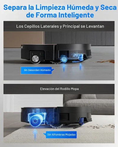 Miniatura 8 de ECOVACS DEEBOT X11 OmniCyclone Robot Aspiradora y Trapeadora, Carga PowerBoost, Trapeador de Autolavado Instantáneo OZMO Roller 2.0, Succión Potente