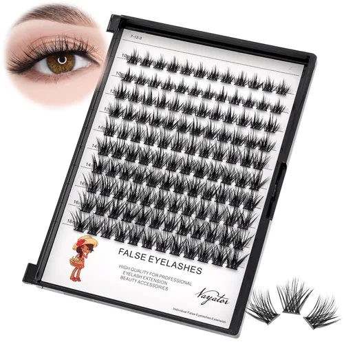 Miniatura 7 de Pestañas postizas, extensiones de pestañas individuales de rizo D de racimo ancho, 120 piezas por paquete, varias longitudes, suaves, cómodas