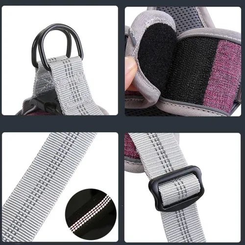 Miniatura 5 de Adjustable Reflective Pet Harness Vest Type Dog Chest Straps Breathable No-Pull Dog Harness for Walking Medium Purple