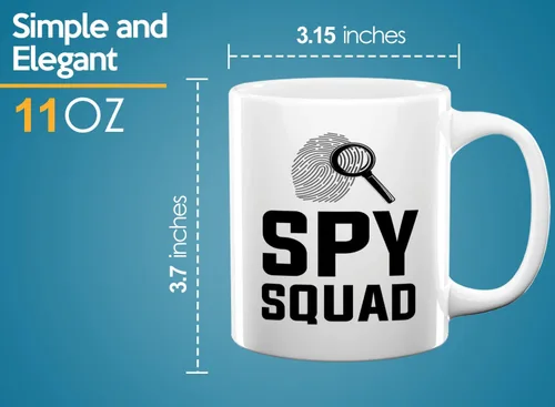 Miniatura 6 de Taza de café detective de 11 onzas, color blanco, escuadrón de espías, oficial de policía, policía, patrulla, detective, policía, policía, policía