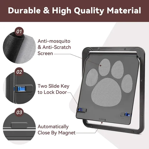 Miniatura 3 de Puerta mosquitera para puerta mosquitera con cierre automático magnético, pestañas dobles bloqueables, puerta mosquitera para perros, fácil acceso