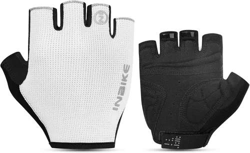 INBIKE Guantes de ciclismo Guantes de ciclismo que absorben los golpes, transpirables, antideslizantes, sin dedos, para hombres y mujeres