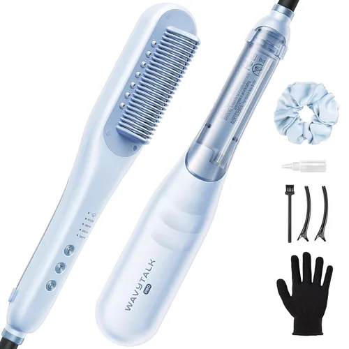 Wavytalk Cepillo Alisador de Cabello Pro Steam, Steamline Pro 3 en 1 Cepillo Alisador, el Vapor Reduce el Daño, Nutre el Cabello y Acelera el Alisado