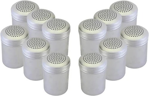 Miniatura 2 de Salero o pimentero 10 onzas dragas de aluminio estilo moderno utensilio de cocina sin asas, 2 piezas