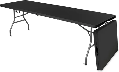 Miniatura 9 de AJP Distributors Mesa plegable portátil de plástico de 3 pies 34 pulgadas, parte superior resistente con asa de transporte, interior y exterior