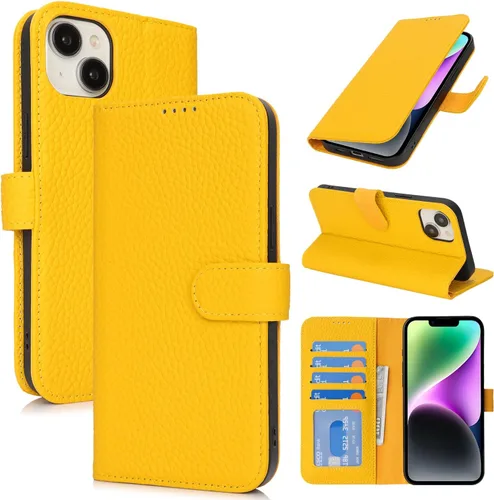 Miniatura 72 de Zouzt Funda para iPhone 11 de 6.1 pulgadas de piel auténtica con 4 ranuras para tarjetas, tarjetero con bloqueo RFID, tapa magnética, función atril