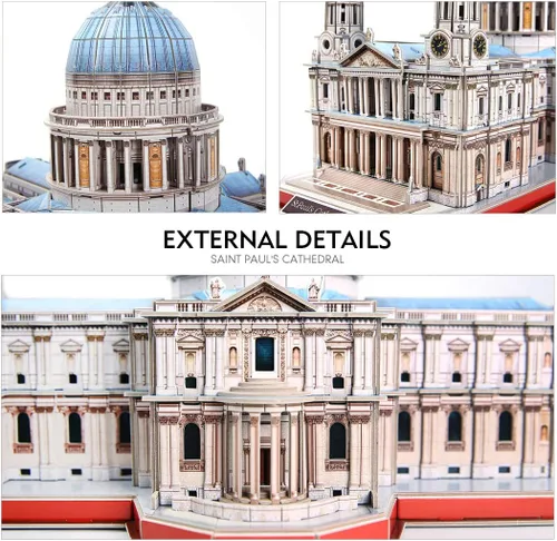 Miniatura 4 de CubicFun Rompecabezas 3D grande de la catedral de San Pablo para adultos, arquitectura de media apertura, disfruta de vistas interiores