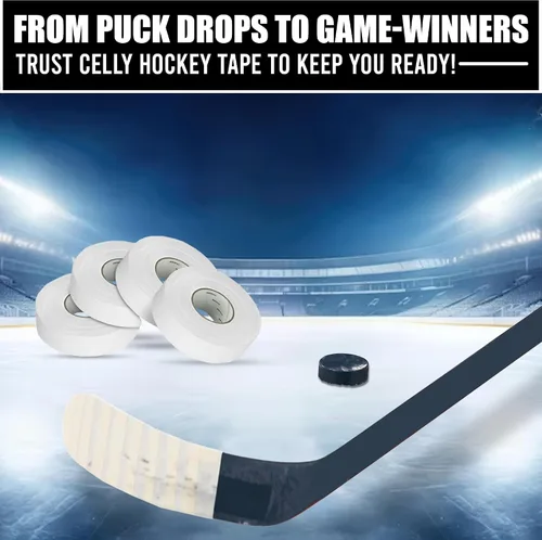 Miniatura 8 de Paquete de 4 cintas de hockey – Cinta de tela resistente y multiusos para deportes, hockey sobre hielo y patinaje, cinta de bate de béisbol, Cinta