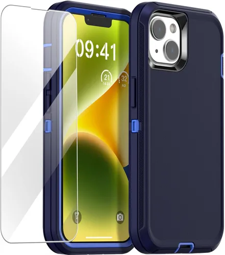 Miniatura 21 de AICase Funda para iPhone 14 (6.1 pulgadas) con protector de pantalla de vidrio, protección contra caídas de alta resistencia, cuerpo completo, a