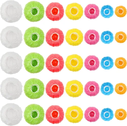Miniatura 9 de 70 piezas de tapas para cuencos, 5 tamaños de cubiertas de plástico para alimentos con elástico, tapas de colores para cuencos reutilizables