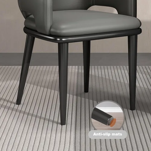 Miniatura 6 de Sillas de comedor con brazos Juego moderno de 6, Silla auxiliar de cocina, Sillas laterales tapizadas de comedor, Sillas de comedor de cuero, Silla