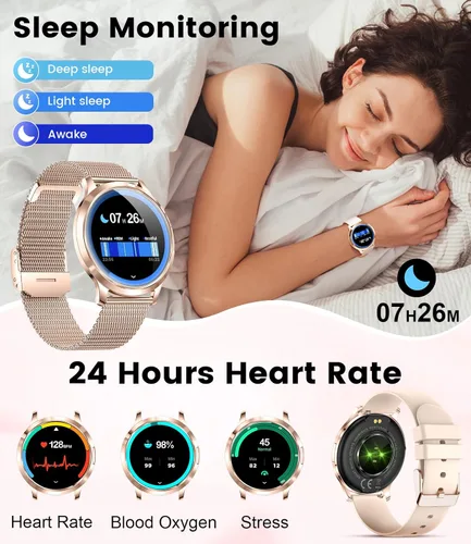 Miniatura 4 de DREMAC Smart Watch(Make Call/Thin),1.32'' Amoled Curved Display for Android iPhone,Smart Watches for Women with Heart Rate Monitor,Sleep