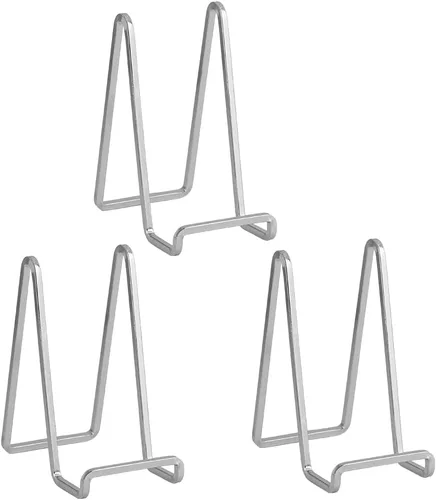 Miniatura 12 de DIDUDIDU Soportes de platos para exhibición, soportes pequeños de caballete de hierro de 4.5 pulgadas para platos decorativos, marcos de fotos