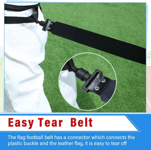 Miniatura 5 de Hungdao Cinturones y banderas de fútbol para 10/12 jugadores, cinturones de fútbol ajustables para niños, adolescentes, adultos, entrenamiento