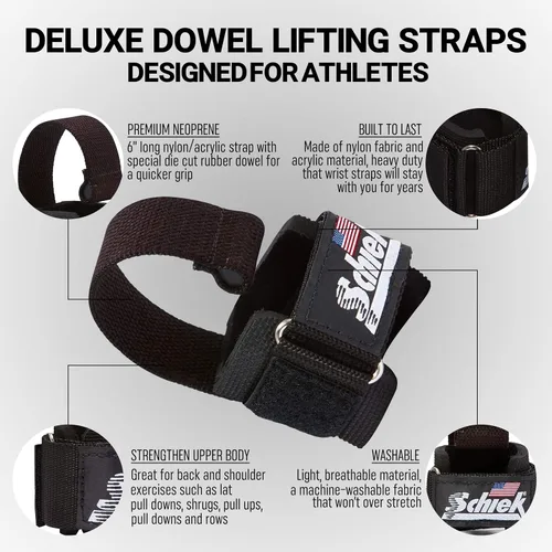 Miniatura 3 de Correas de elevación Schiek Sports Model 1000-DLS Deluxe Dowel