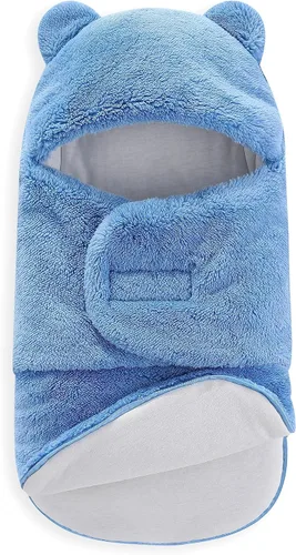 Miniatura 13 de AiWMGL Manta de Forro Polar para Bebé de Invierno 0-3 Meses Niños Niñas Envoltura Ajustable para Recién Nacido Suave y Cálida Saco de Dormir de Felpa