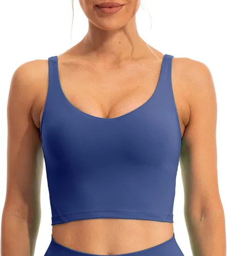 Sujetador Lavento de línea larga, de deporte, para yoga, tipo camiseta integrada al sujetador