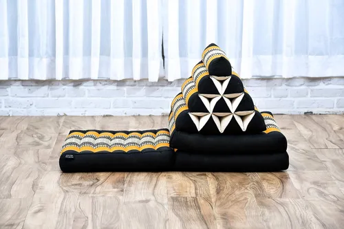 Miniatura 8 de Leewadee - Cojín Tailandés plegable para el suelo con respaldo para TV, sala de estar, colchón para exterior, 65.7 x 20.9 x 11.8 pulgadas, Kapok