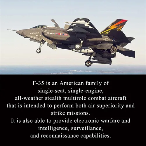 Miniatura 8 de OTONOPI Avión de Combate a Escala Militar F-35 Modelo de Avión del Ejército Fuerza Aérea de Metal Fundido con Retroceso Avión de Ataque y Bombardeo