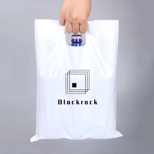 Miniatura 5 de 100 bolsas de plástico personalizadas SALIFECO con logotipo, bolsas de compras personalizadas de 2.36 mil con asas troqueladas, bolsas de regalo