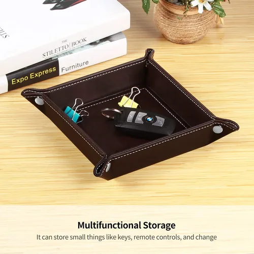Miniatura 25 de Cuenco para llaves para hombres, soporte para entrada, mesita de noche, bandeja de valet para cosas de bolsillo, organizador de mesita de noche