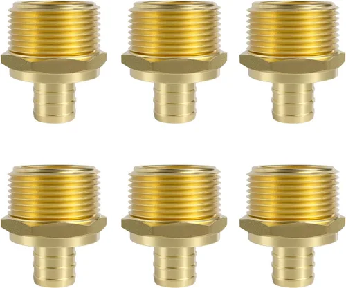 Miniatura 17 de SUNGATOR Paquete de 2 adaptadores machos Pex de 1 pulgada, latón sin plomo, accesorios Pex de 1 pulgada