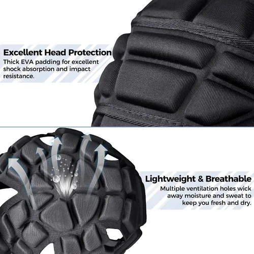 Miniatura 4 de Casco acolchado suave para bandera de fútbol 7v7 rugby ajustable para portero de fútbol para la cabeza, protección de portero deportivo, para niños