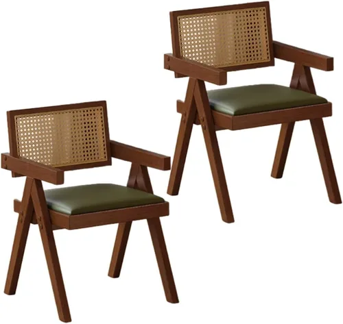 Miniatura 58 de YVYKFZD Juego de sillas de comedor de ratán, sillas de comedor de madera, sillas de cocina con respaldo tejido, sillón tapizado, silla auxiliar