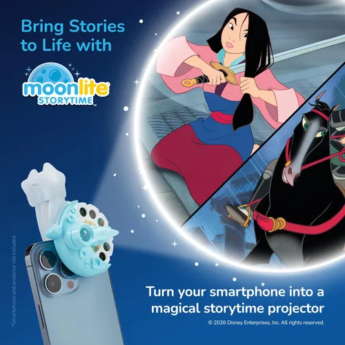 Miniatura 5 de Moonlite carretes de cuentos Storytime, set de 3 historias, El Rey León, 101 Dálmatas, Mulan, historias digitales, regalos de aprendizaje temprano