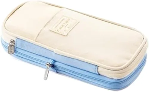 Miniatura 7 de Arnuixty Estuche de almacenamiento grande para lápices, bolsa para bolígrafos con cremallera, organizador de gran capacidad para oficina, caja