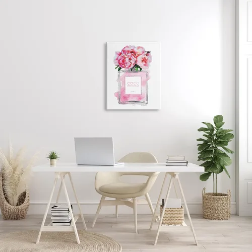 Miniatura 8 de Stupell Industries Glam - Botella de perfume V2, diseño de peonía plateada y rosa, lienzo estirado de gran tamaño, fabricado con orgullo en Estados