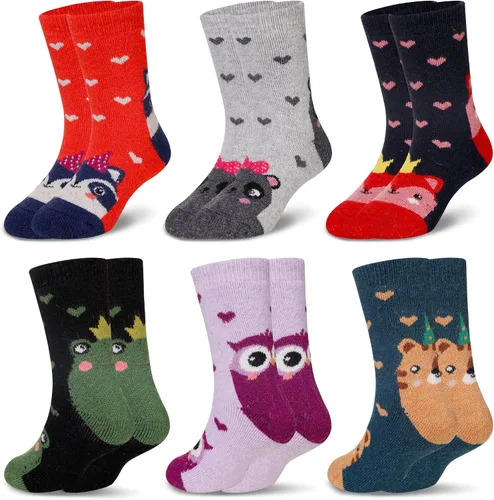 Miniatura 25 de Eocom 6 pares de calcetines de invierno cálidos de lana para niños y niñas