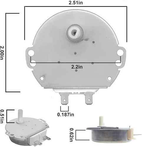 Miniatura 2 de [6549W1S013H Motor OEM Mania] 6549W1S013H (=6549W1S013D) MDCK0601F Nuevo OEM producido para LG Microondas Turntable Motor pieza de repuesto