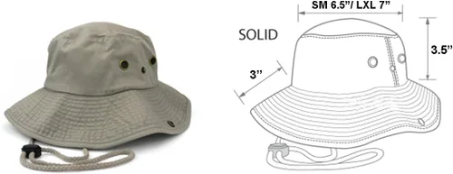 Miniatura 5 de Sombrero de cubeta para verano, para exteriores, para pescar, de safari, de caza, con correa ajustable