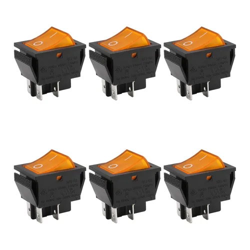 Miniatura 11 de BAOMAIN Interruptor basculante DPST, encendido/apagado de 4 pines 16A 250 V CA, interruptor de alimentación iluminado LED rojo, reconocido por UL