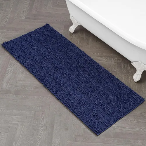Miniatura 45 de Laura Ashley Tapete de baño de chenilla Astor 100% poliéster Decoración de baño premium Lavable a máquina Respaldo TPR Mide 17 x 24 Aqua