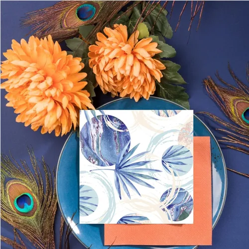 Miniatura 6 de Servilletas de papel botánico de 20 unidades, 13 x 13 pulgadas, 3 capas, estampado floral, para fiesta, arte, cena, decoración (palma)