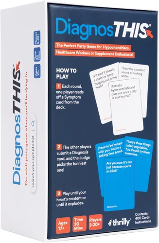 Miniatura 7 de DiagnosThis – Divertido juego de fiesta para hipocondríacos 300 diagnósticos y 100 tarjetas de síntomas para frikis de la medicina, hipocondríacos