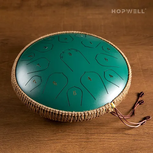 Miniatura 2 de Tambor de Lengua de Acero - HOPWELL 15 Notas 14 Pulgadas Tambor de Lengua - Tambores Hand Pan con Libro de Música, Mazos de Tambor Handpan de Acero