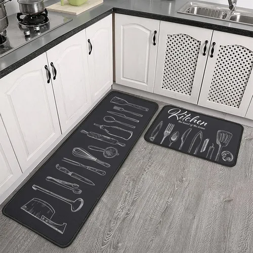 Miniatura 33 de Mloabuc® Tapete decorativo de flores, tapetes de cocina de arpillera de arpillera para mujer, accesorios de cocina para exteriores, 17 x 30 pulgadas
