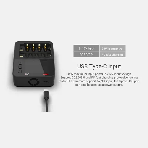 Miniatura 9 de ISDT C4 EVO Probador de capacidad de cargador de batería rápido para AA AAA 18650 21700, analizador de batería inteligente para baterías recargables