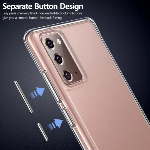 Miniatura 6 de Rayboen Funda para Samsung Galaxy Note 20, transparente a prueba de golpes, duradera, delgada, para Galaxy Note 20 5G, con parte trasera