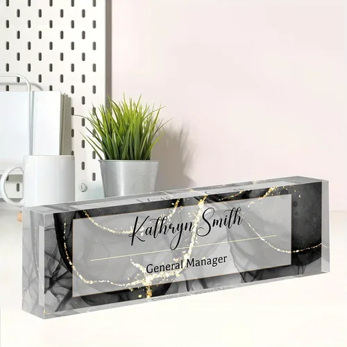 Miniatura 43 de Placa de nombre personalizada, placa de nombre personalizada para oficina, accesorio de escritorio de acrílico, regalos para compañeros de trabajo