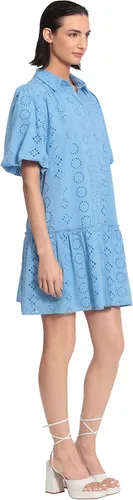 Miniatura 2 de Donna Morgan Vestido camisero con botones y dobladillo con volantes para mujer