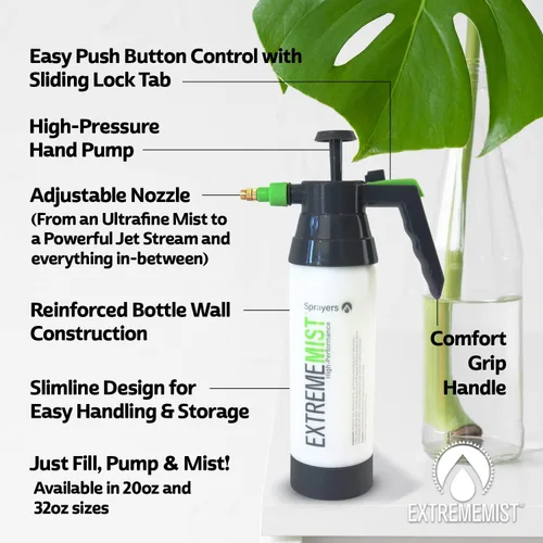 Miniatura 3 de ExtremeMIST Pulverizador de jardín de alto rendimiento, rociador de plantas y botella rociadora definitiva para plantas, pulverizador de bomba