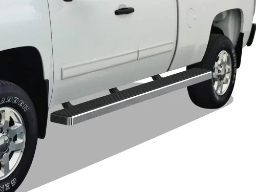 Miniatura 19 de APS - Estribos iBoard para Chevrolet con cabina extendida de 2 puertas completas + 2 puertas de apertura inversa, 4 pulgadas, Aluminio negro