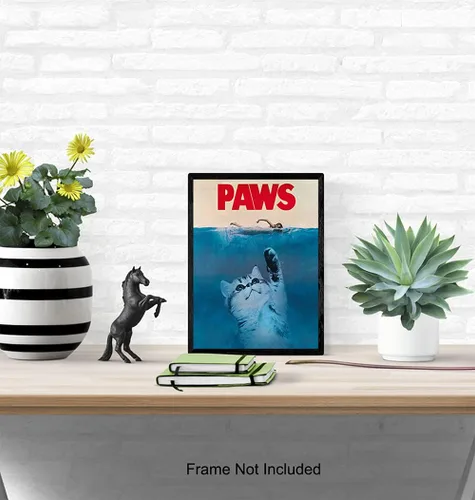 Miniatura 5 de Arte y decoración de pared de gatos, regalos divertidos para amantes de los gatos para mujeres, bonito póster de gatito de 8 x 10 pulgadas