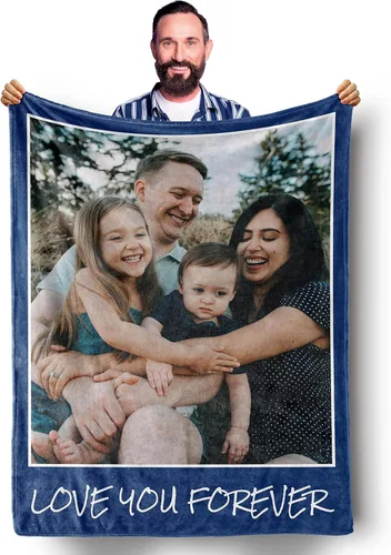 Miniatura 14 de Mantas personalizadas con fotos, manta personalizada de collage de fotos, suave, con mis propias fotos, regalos personalizados para Navidad, 2 Fotos
